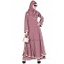 Layered designer abaya - Puce Pink Layered designer abaya - Puce Pink